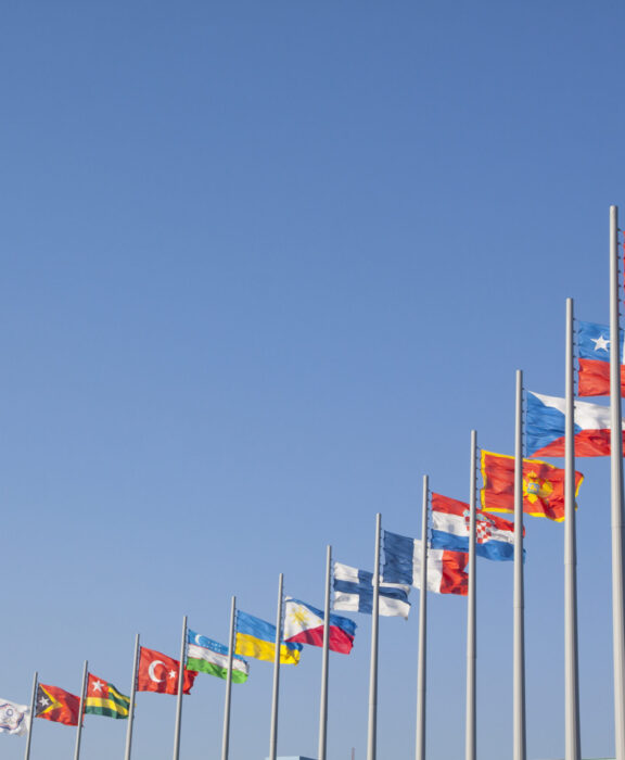 Group of international flags
